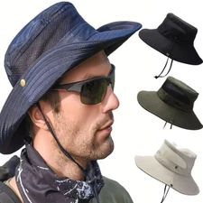 Boonie Bucket Sun Hats Summer Outdoor Fishing Hunting Wide Brim Mesh Safari Cap