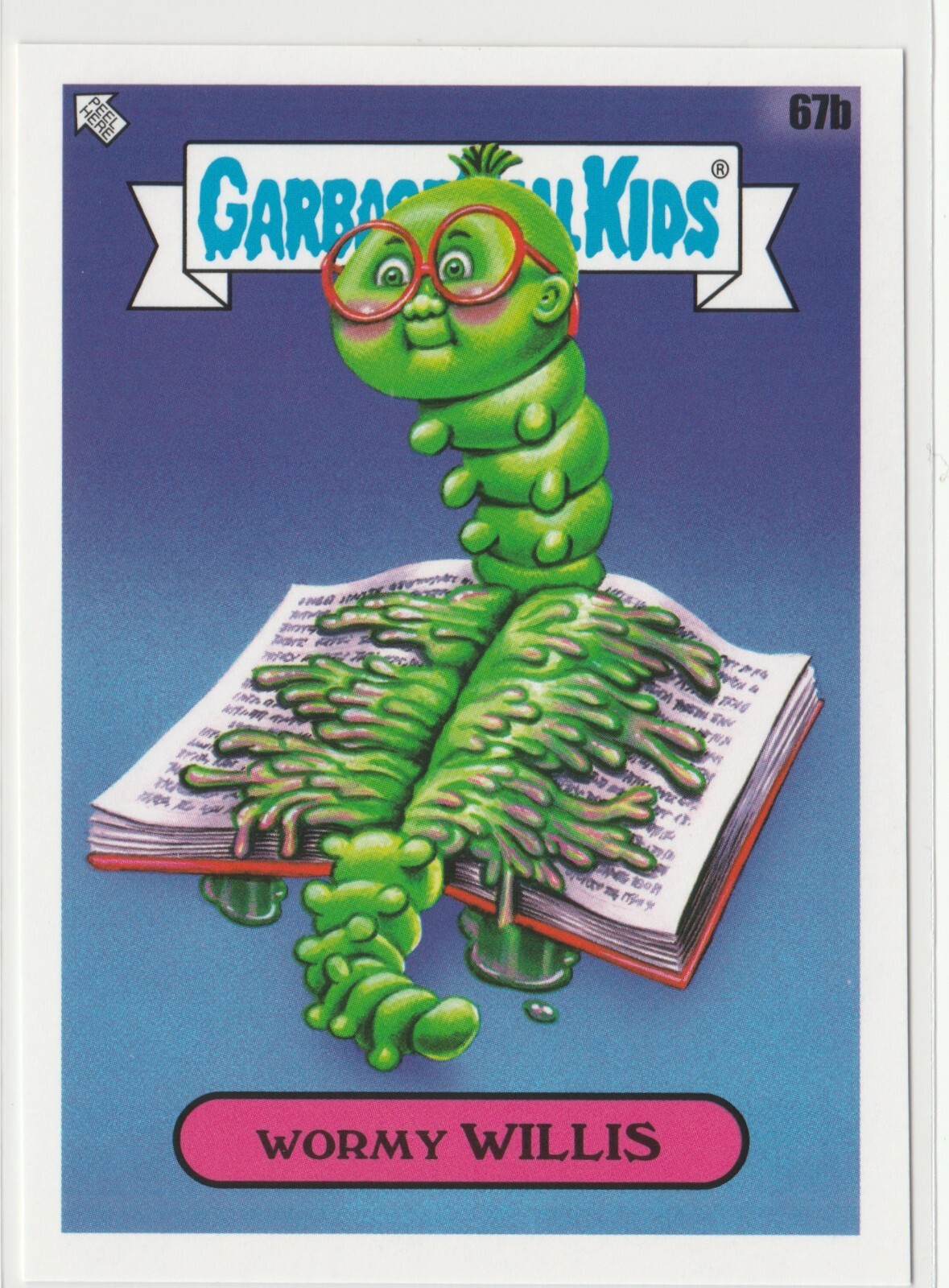 Wormy Willis 67b Garbage Pail Kids GPK 2022 Book Worms Trading Card