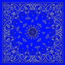 Zan Headgear Bandanna Navy Blue Paisley B002 100% COTTON 22"x22"