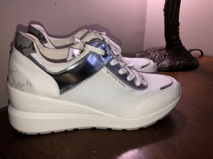michael kors white wedge sneakers