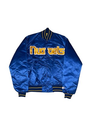 Vintage Starter Denver Nuggets Satin Jacket Size Large 80s 90s Vtg NBA 