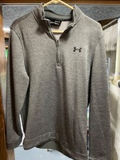 Under Armour Quarter Zip Pullover Cold Gear Medium Gray Golf Loose