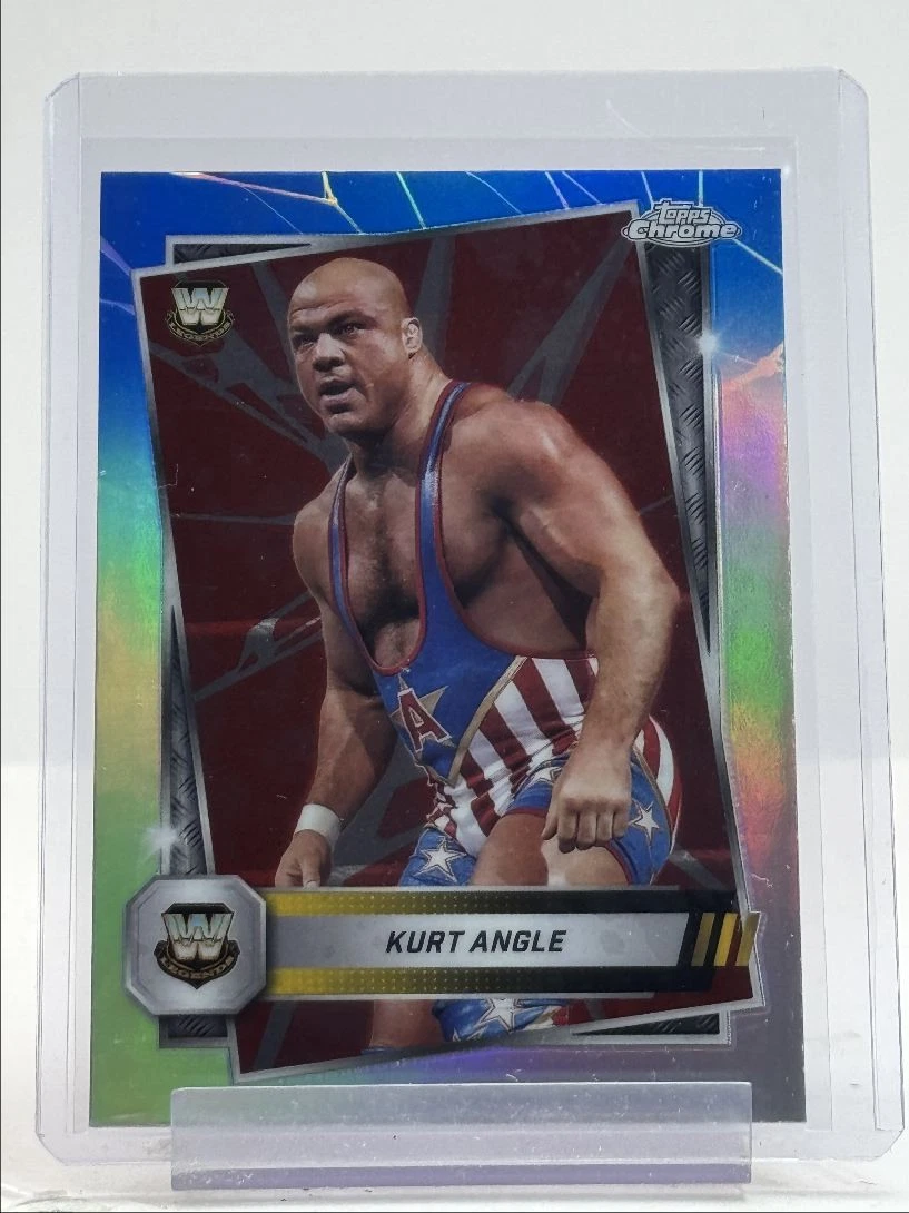 KURT ANGLE 2025 TOPPS CHROME WWE W LEGENDS BLUE RED REFRACTOR Q1496