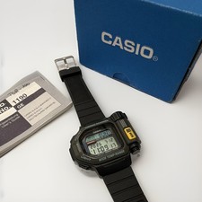 Casio TS-100 Thermo Scanner Digital Watch 100m Resin Black w/ Box Manual