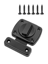 Door Latch Sliding Bolt Lock Double  Sided Rotating Door Lock Hardware Black
