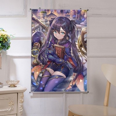 Genshin Impact Mona Megistus Hot Girl Anime HD Wall Scroll Poster Home Decor