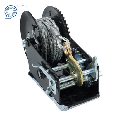 3500lbs Two-Way Ratchet Hand Crank Winch Heavy Duty Hook with 33ft Steel Cable