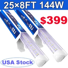 25 Pack T8 8FT LED Tube Light Bulbs 144W 6500K 8 Foot LED Shop Light Fixture