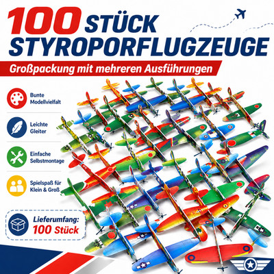 100 X Styroporflieger Styroporflugzeuge - Styropor Flieger Flugzeug verschiedene