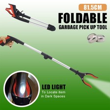 32" Foldable Garbage Pick Up Tool Grabber Reacher Stick Reaching Grab Claw Grip