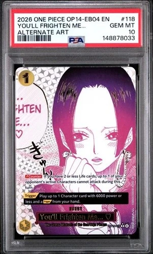 2026 One Piece Op14-118 You’ll Frighten Me Alternate Art PSA 10