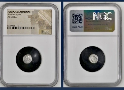 Ancient Ionian City Of Clazomenae NGC 499BC-494BC Rare Greek Diobol Winged Boar