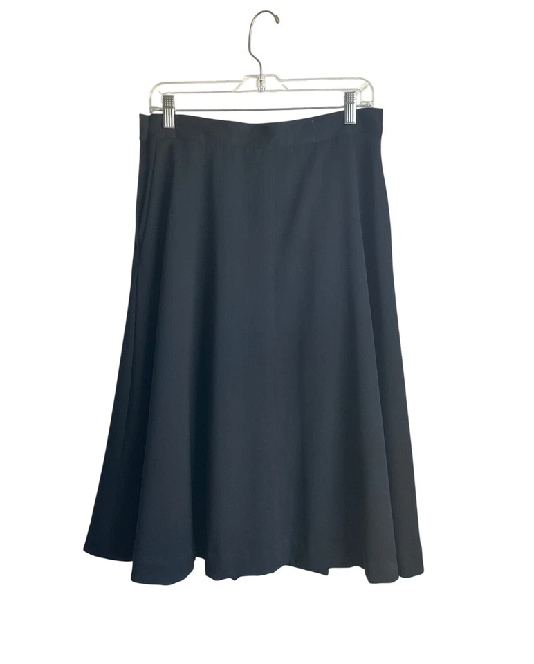 Falda Midi Completa De Colección Rafaella Hecha en Italia Lana Negra Línea A Preppy Dinero Antiguo Foto 2 de 4