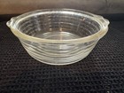 Vintage Phoenix 6" Ribbed Glass Casserole Dish w/Lid in Metal Server England — photo 4