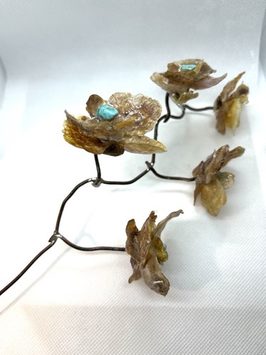 Orchidées  Dorées  en Coquillages de Nacre – Décoration Maison Élégante - Photo 6/8