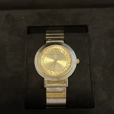 Versace Greca Armbanduhr Edelstahl Silber Gold Saphirglas Swiss Made 29001703