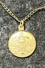 12k BLI Communion Chalice Medal Pendant Charm On 14kGf BLI Chain In Original Box — photo 7