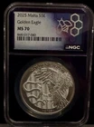 2025 Malta S 5e Golden Eagle 1oz Silver NGC MS 70 Purple Core Beautiful Coin