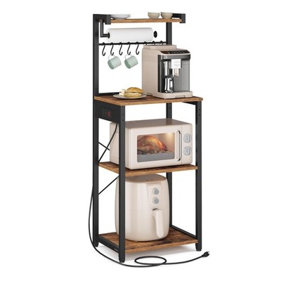 BARNET Collection - Kitchen Bakers Rack with Power Outlet, 17.7-Inch Wide Cof...