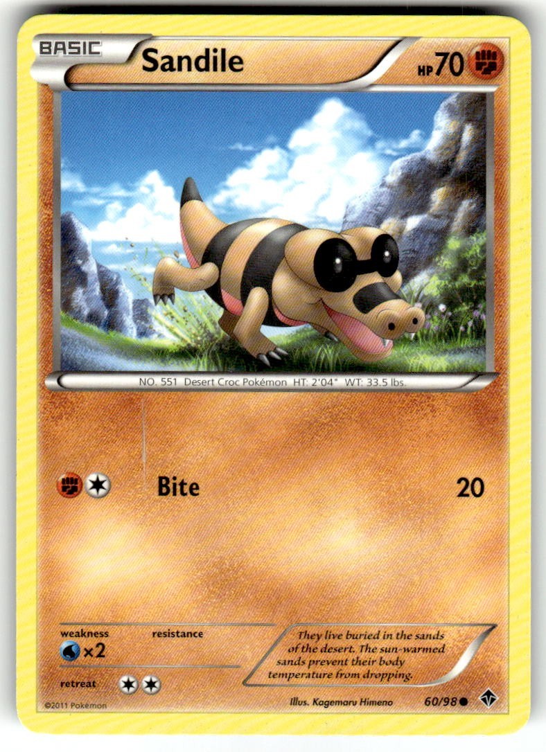 Sandile 60/98 Emerging Powers Regular - Pokémon Card NM