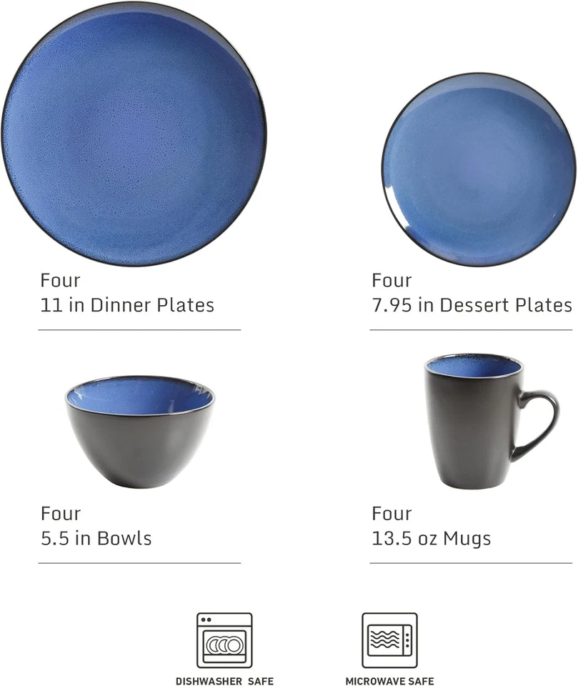 Gibson Elite Soho Lounge Round Reactive Glaze Stoneware Dinnerware Set, Service - Image 2 of 4