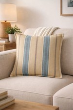 Ralph Lauren Bering Euro Sham Cream Multi Stripe Cotton Pillow Cover Decor 26x26
