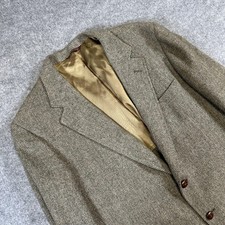 Vintage Cricketeer Blazer Mens 42 Herringbone Wool Sport Coat Jacket 80s USA