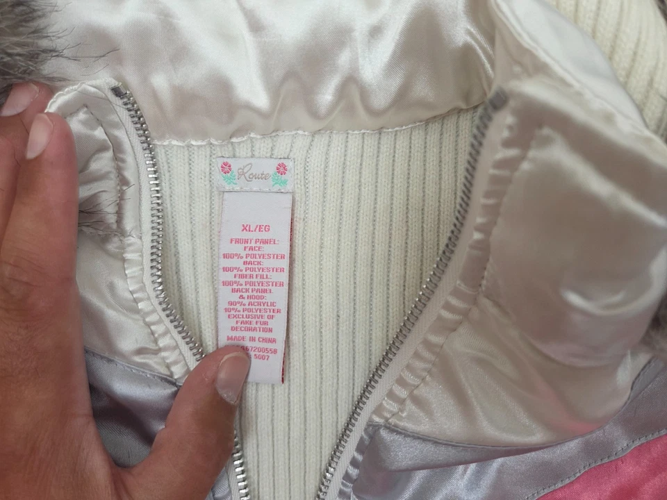 Chaleco Route Niñas XL Bolsillos Acolchados Cremallera Hinchado Cuello Simulado #S33 Foto 3 de 4