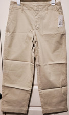 A New Day Chino Stretch Pants High Rise Straight Hip Thigh Khaki Size 8 - NWT