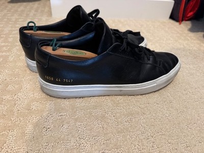 Common Projects Achilles Black Leather Low Top Sneakers Men's Size US 11 EU44