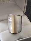 Sterling Silver Statement Cuff Ring - Abalone Mother of Pearl Wide Shell Ring — photo 8
