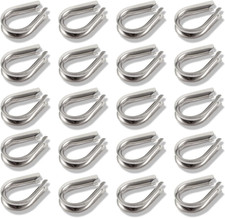20pcs M6 304 Edelstahl Fingerhut 1/4 Zoll Durchmesser Drahtseil Kabelkauschen Ri