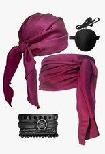 Pirate Costume Cosplay Halloween Theater 4 PC Accessories Eye Patch Bandana