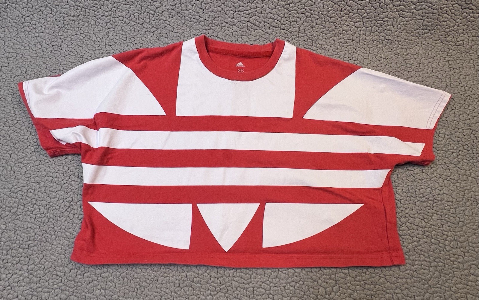 Adidas Originals Women's Large Logo Crop Top Womens Size XS Red And White