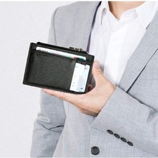 Men's Genuine Leather Thin Wallet ID Money Credit Card Slim Holder Money Pocket