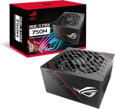 ROG Strix 750 Fully Modular 80 plus Gold 750W ATX Power Supply with 0Db Axial Te