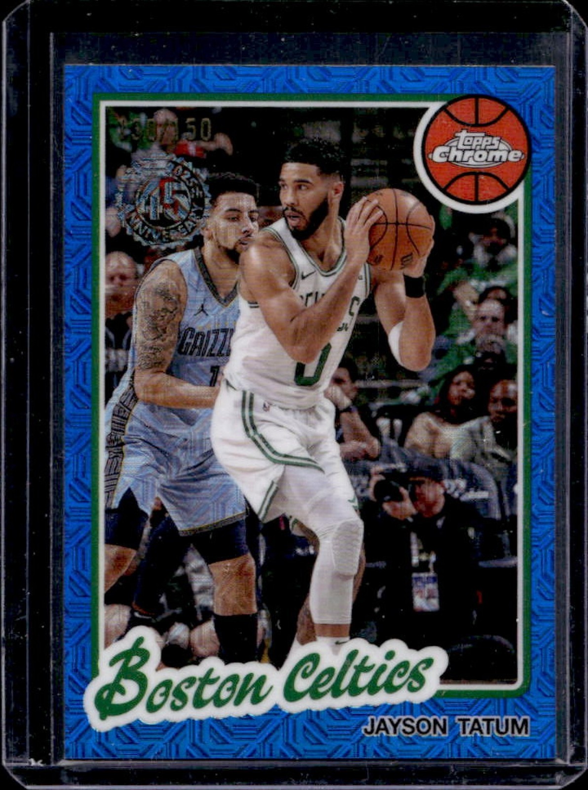 2025-26 Topps Jayson Tatum 1980-81 Chrome Blue Mojo Refractor #/150 Celtics