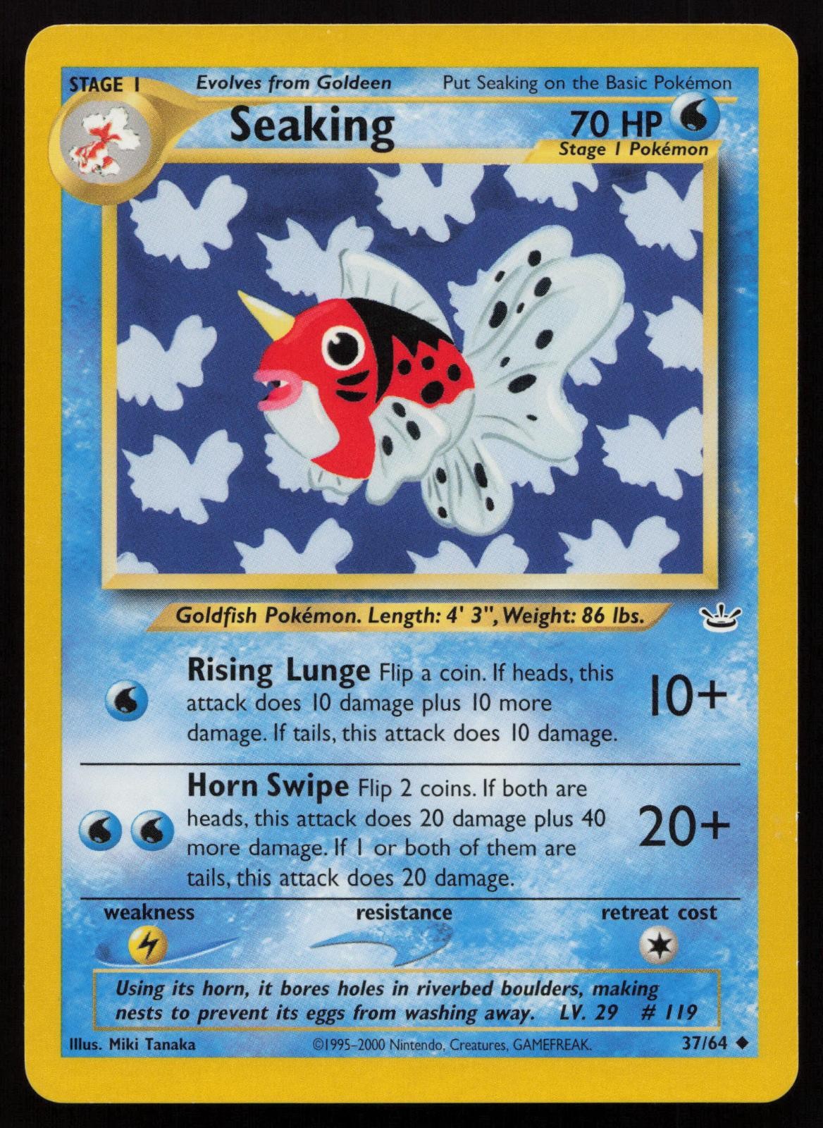 Seaking 37/64 Unlimited Uncommon Neo Revelation Pokemon English NM
