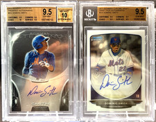 2) 2013 Bowman Sterling Chrome Dominic Smith Auto RC True Gem Mint BGS 9.5/10