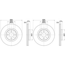 2x HELLA PAGID BREMSSCHEIBEN Ø284mm VORNE passend für ABARTH 500 500C ALFA ROMEO