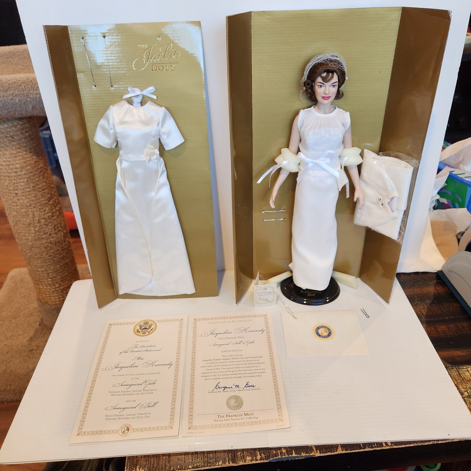 Franklin Mint Jackie Kennedy Doll 50th Anniversary Inaugural
