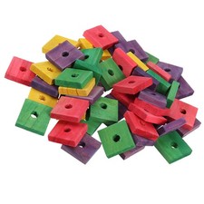 50 Pcs Parrot Wooden Block Toys Bird Pet Chewing Bite Toys Safe Wood Toy