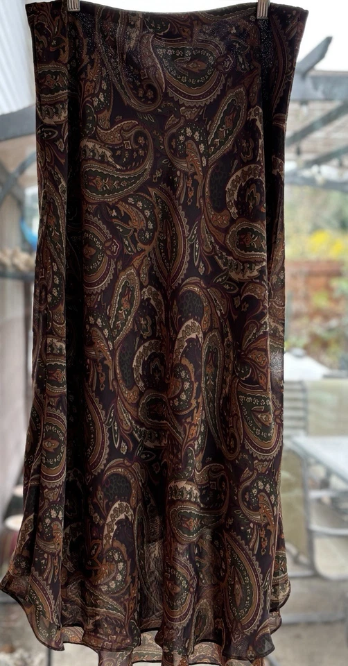 CHAPS Ralph Lauren Autumn Color Paisley Skirt -Medium - image 4 of 4