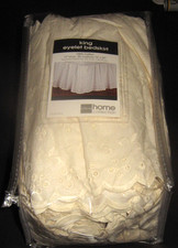 Eyelet Bedskirt Bed Skirt Ruffle KING Size 78 x 80 OFF WHITE ECRU color