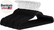 Slim Velvet, Non-Slip Suit Clothes Hangers, Pack of 30, Black