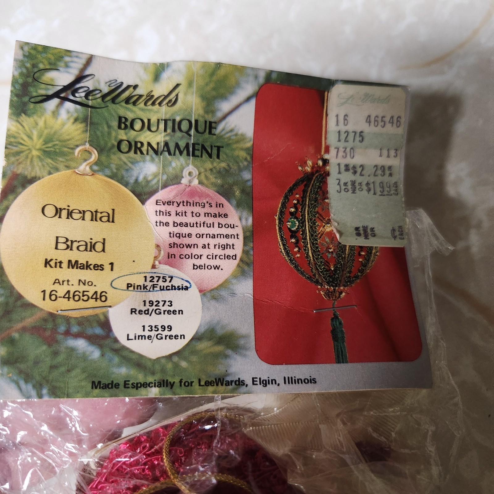 Vtg Christmas Ornament Kits Lot Of 5  LeeWards Boutique Dexters Sequin Beads NOS