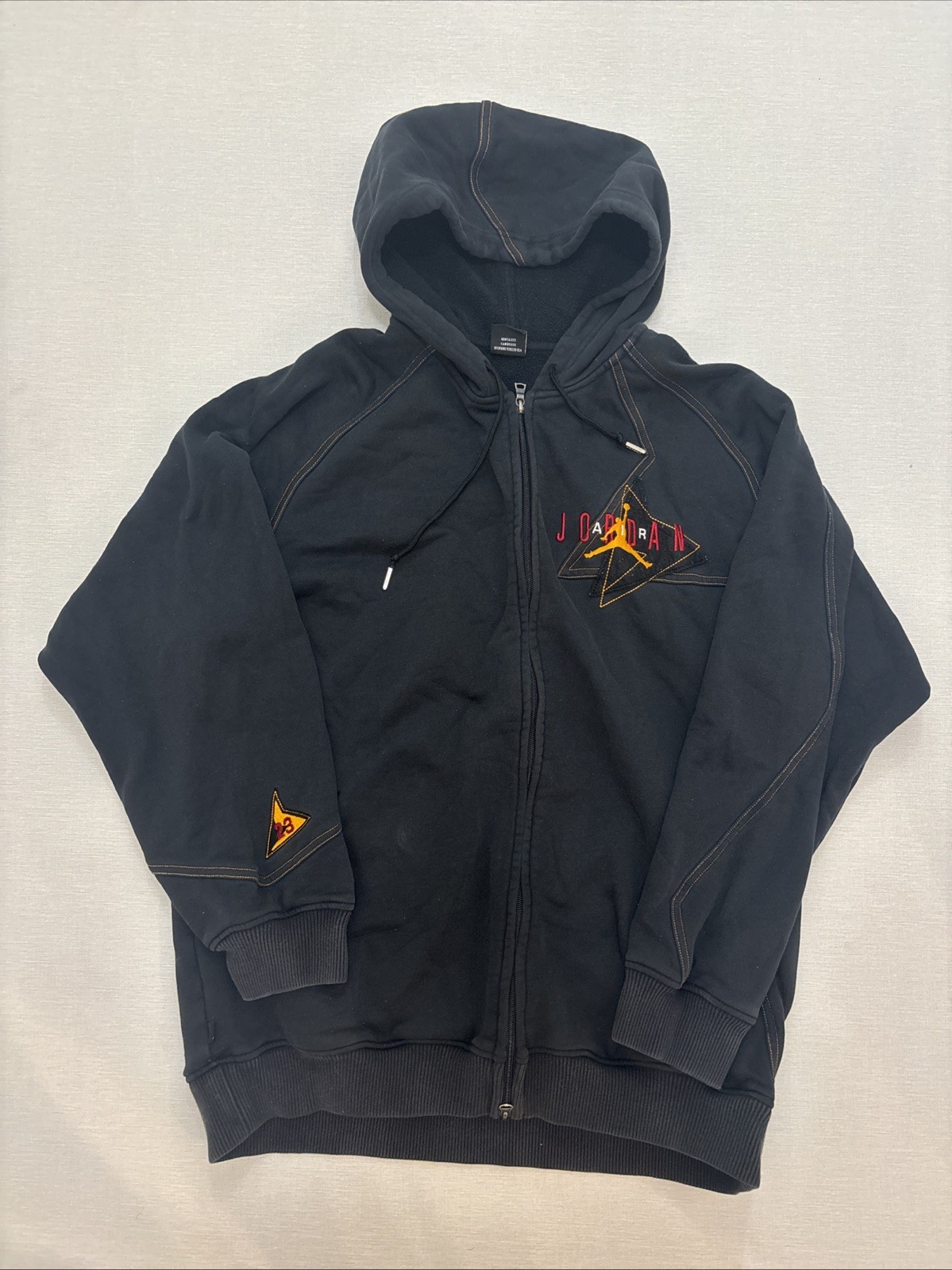 Vtg Air Jordan Nike Full Zip Men's Large Jumpman Embroidered Hoodie Big Logo