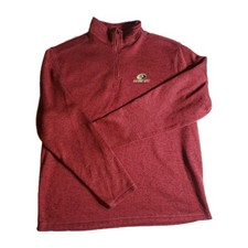 Mossy Oak Dark Red Quarter-Zip Pullover Sweater Fleece Sweatshirt Men's XL