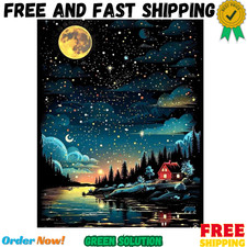 Paint by Numbers Kits for Adults-Moon Painting by Numbers Adults,Adult Paint by