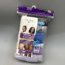 Fruit of the Loom Heather Briefs Womens Plus Size 11/3X Fit For Me 6 Pack New